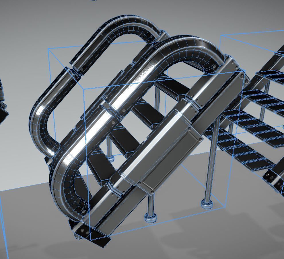 Modular Sci-Fi Stairs - Package - All Available Textures  Low-poly 3D model_73
