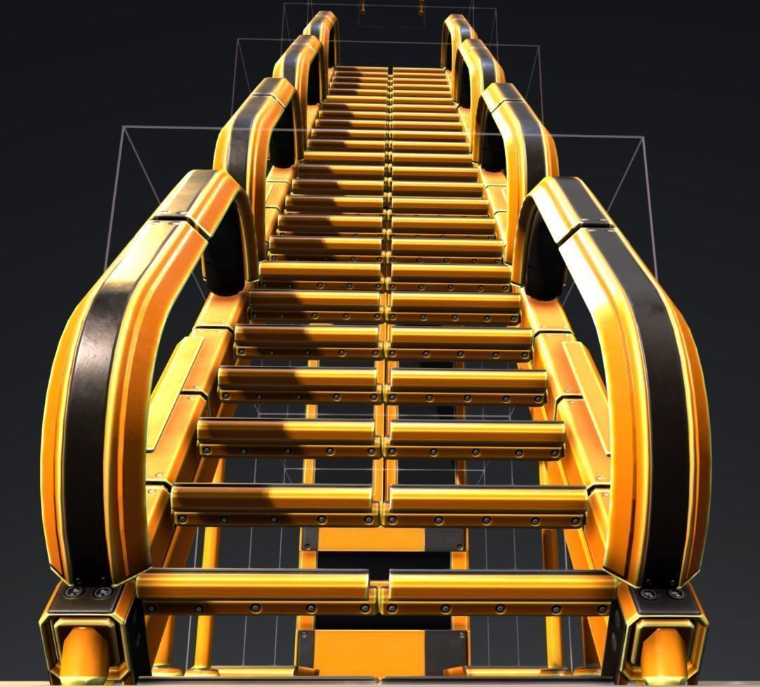 Modular Sci-Fi Stairs - Package - All Available Textures  Low-poly 3D model_186