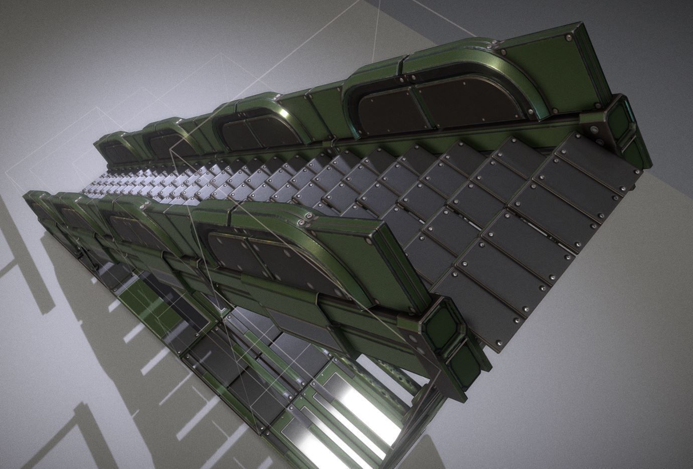 Modular Sci-Fi Stairs - Package - All Available Textures  Low-poly 3D model_138