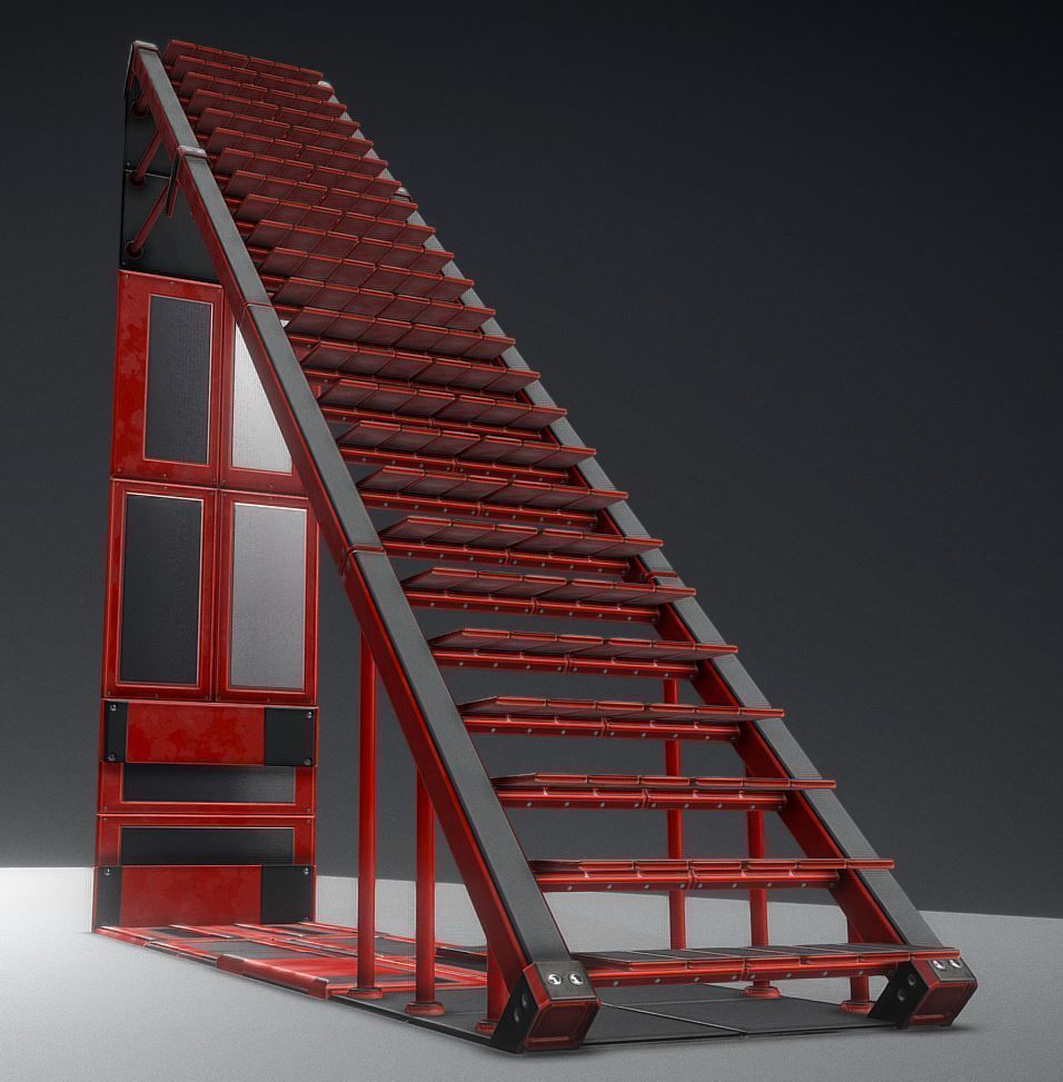 Modular Sci-Fi Stairs - Package - All Available Textures  Low-poly 3D model_80