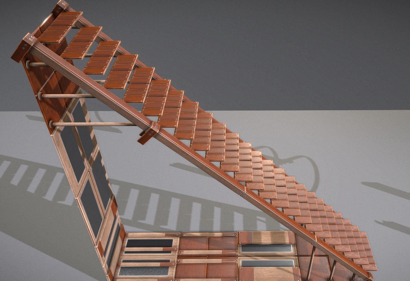Modular Sci-Fi Stairs - Package - All Available Textures  Low-poly 3D model_51