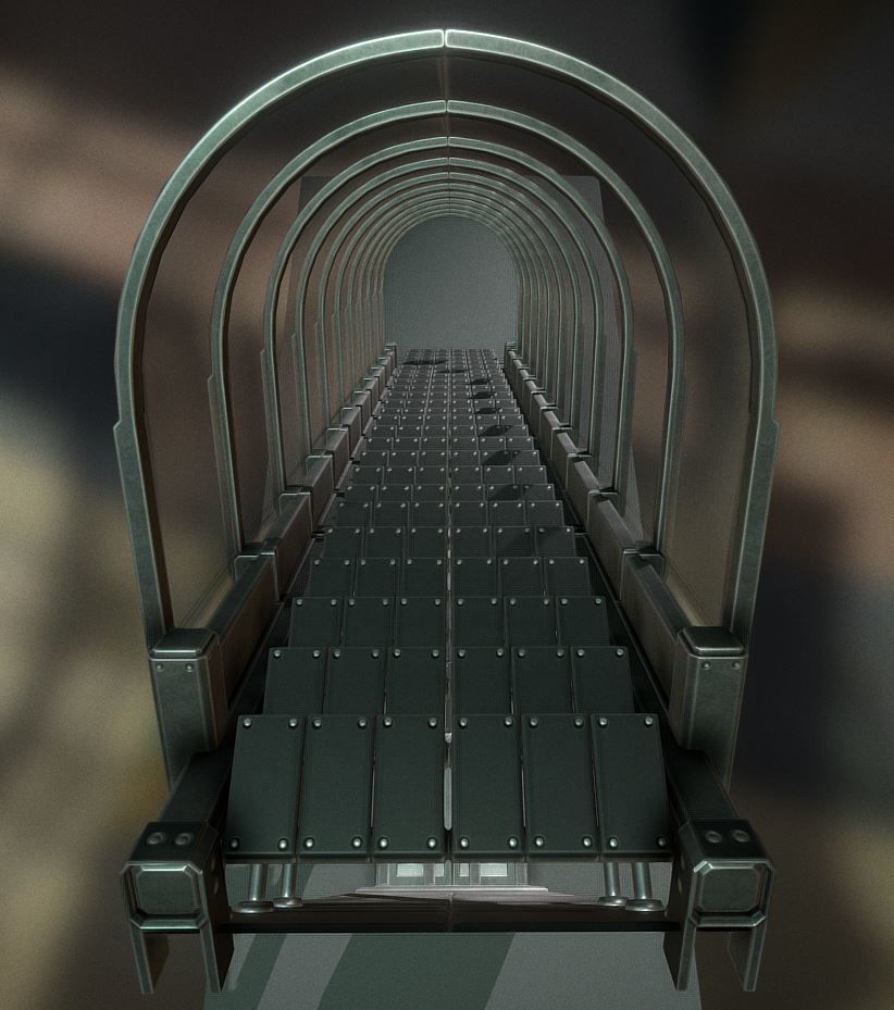 Modular Sci-Fi Stairs - Package - All Available Textures  Low-poly 3D model_105