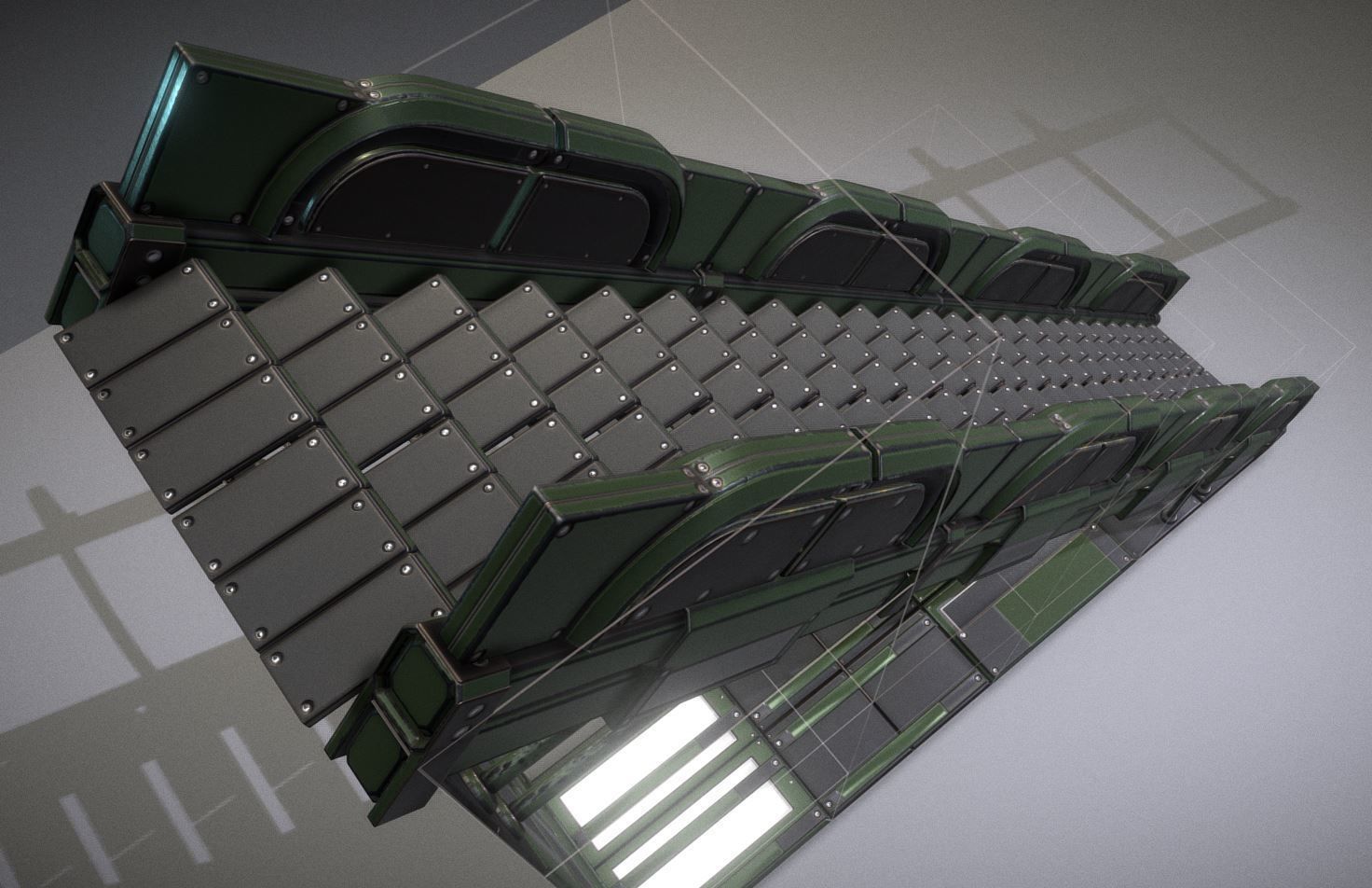 Modular Sci-Fi Stairs - Package - All Available Textures  Low-poly 3D model_241