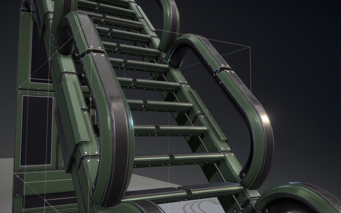 Modular Sci-Fi Stairs - Package - All Available Textures  Low-poly 3D model_144