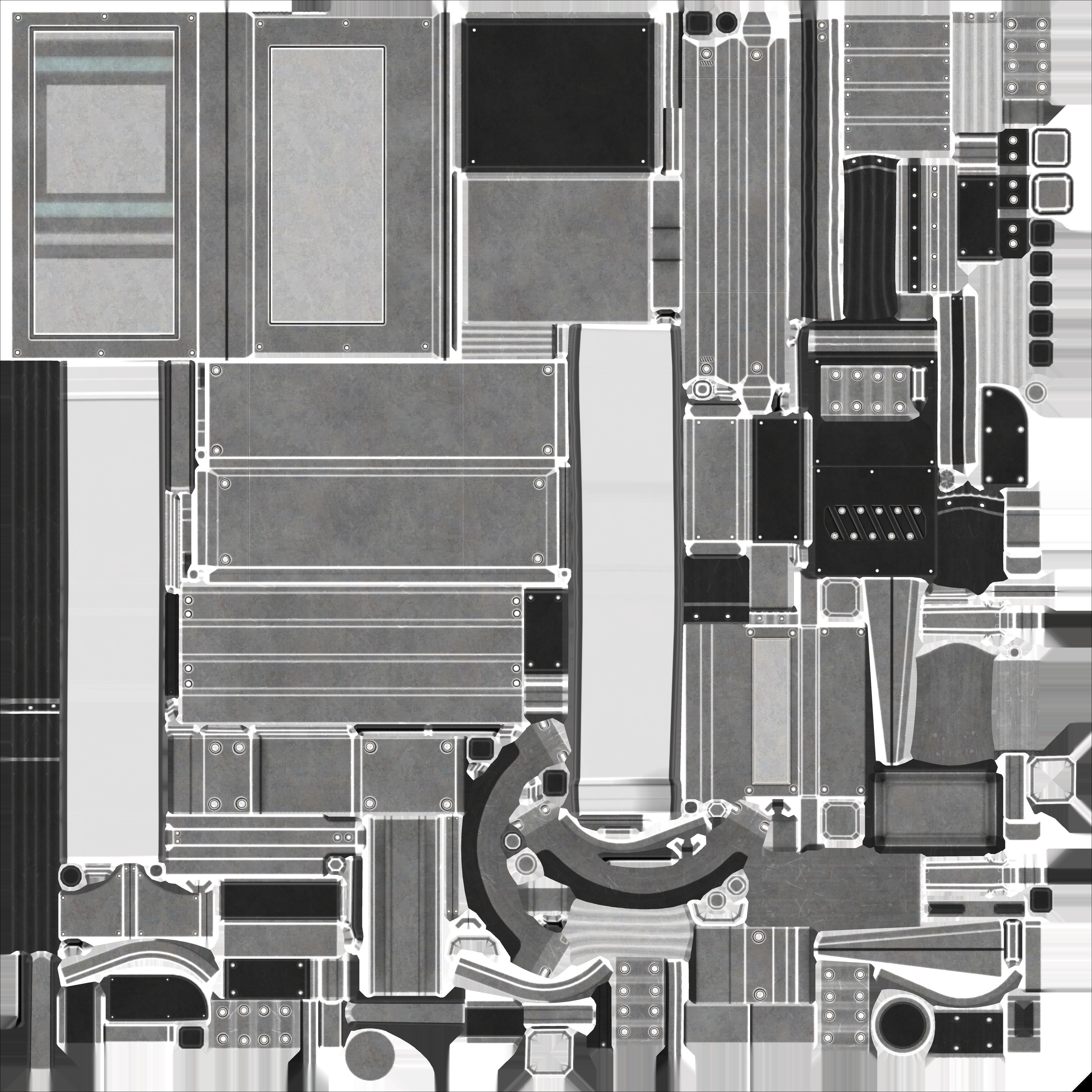 Modular Sci-Fi Stairs - Package - All Available Textures  Low-poly 3D model_295