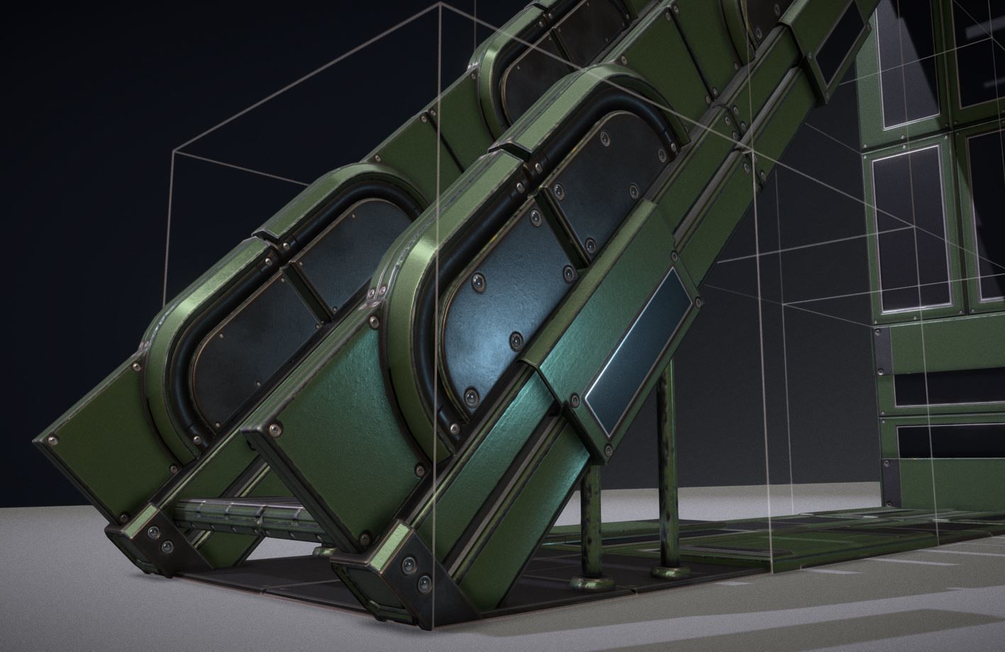 Modular Sci-Fi Stairs - Package - All Available Textures  Low-poly 3D model_237