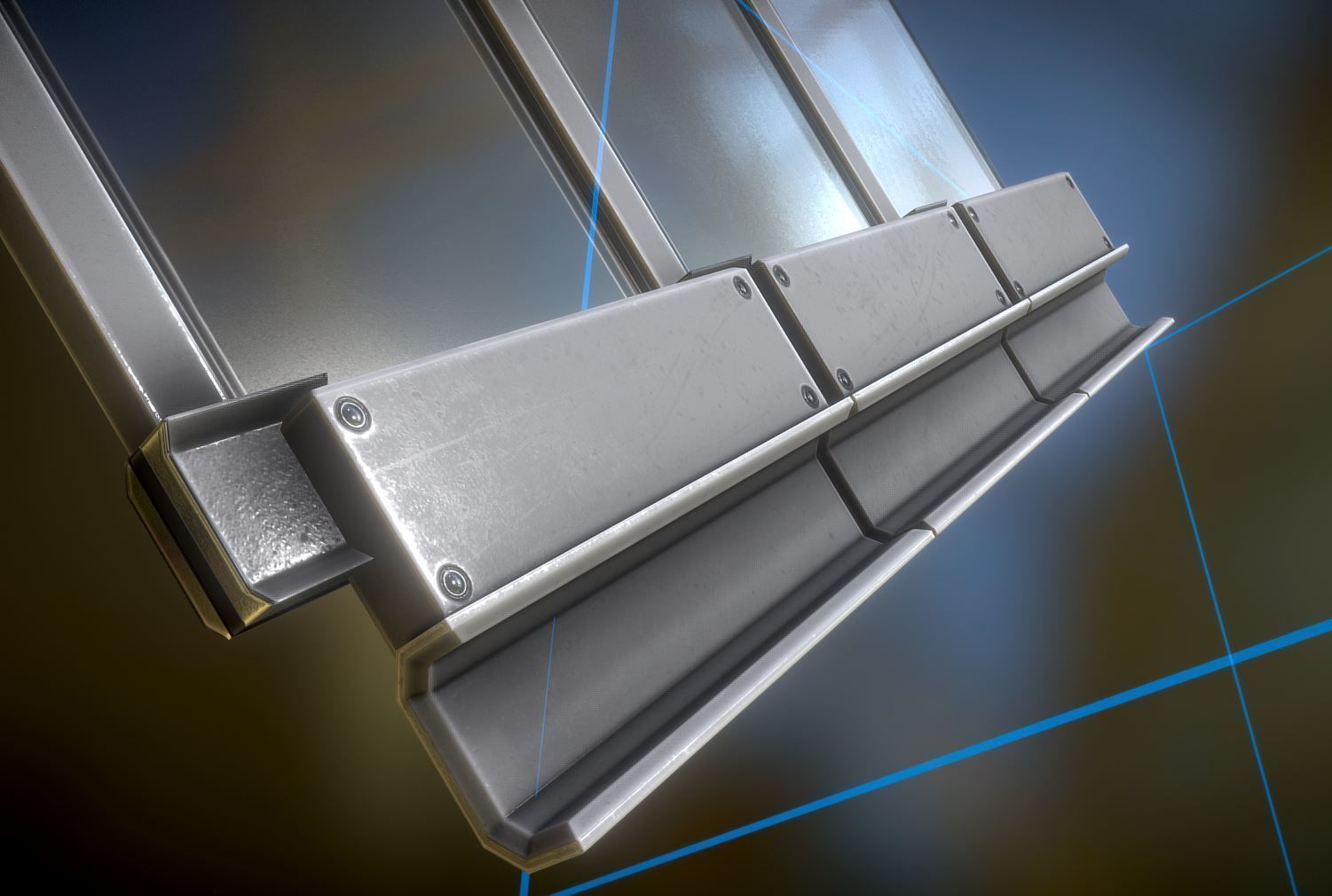 Modular Sci-Fi Stairs - Package - All Available Textures  Low-poly 3D model_26