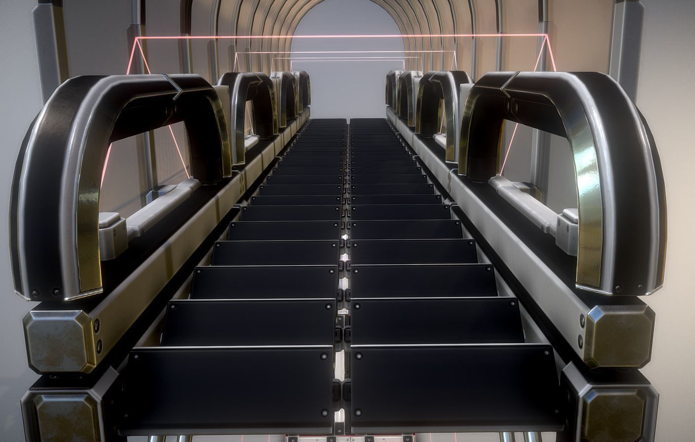 Modular Sci-Fi Stairs - Package - All Available Textures  Low-poly 3D model_21