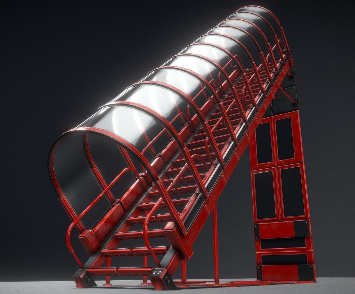 Modular Sci-Fi Stairs - Package - All Available Textures  Low-poly 3D model_233