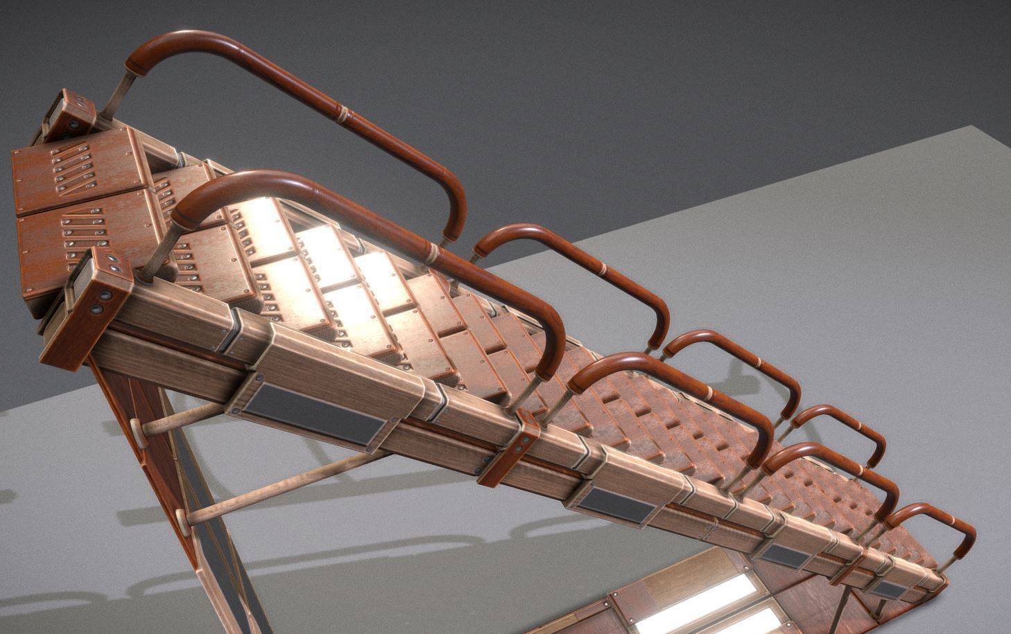 Modular Sci-Fi Stairs - Package - All Available Textures  Low-poly 3D model_50