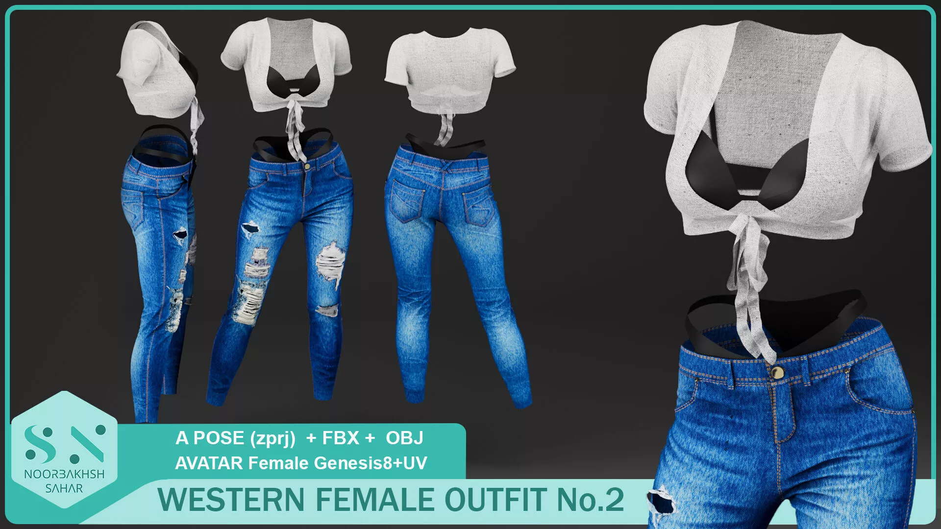 WESTERN FEMALE OUTFIT No2 3D model