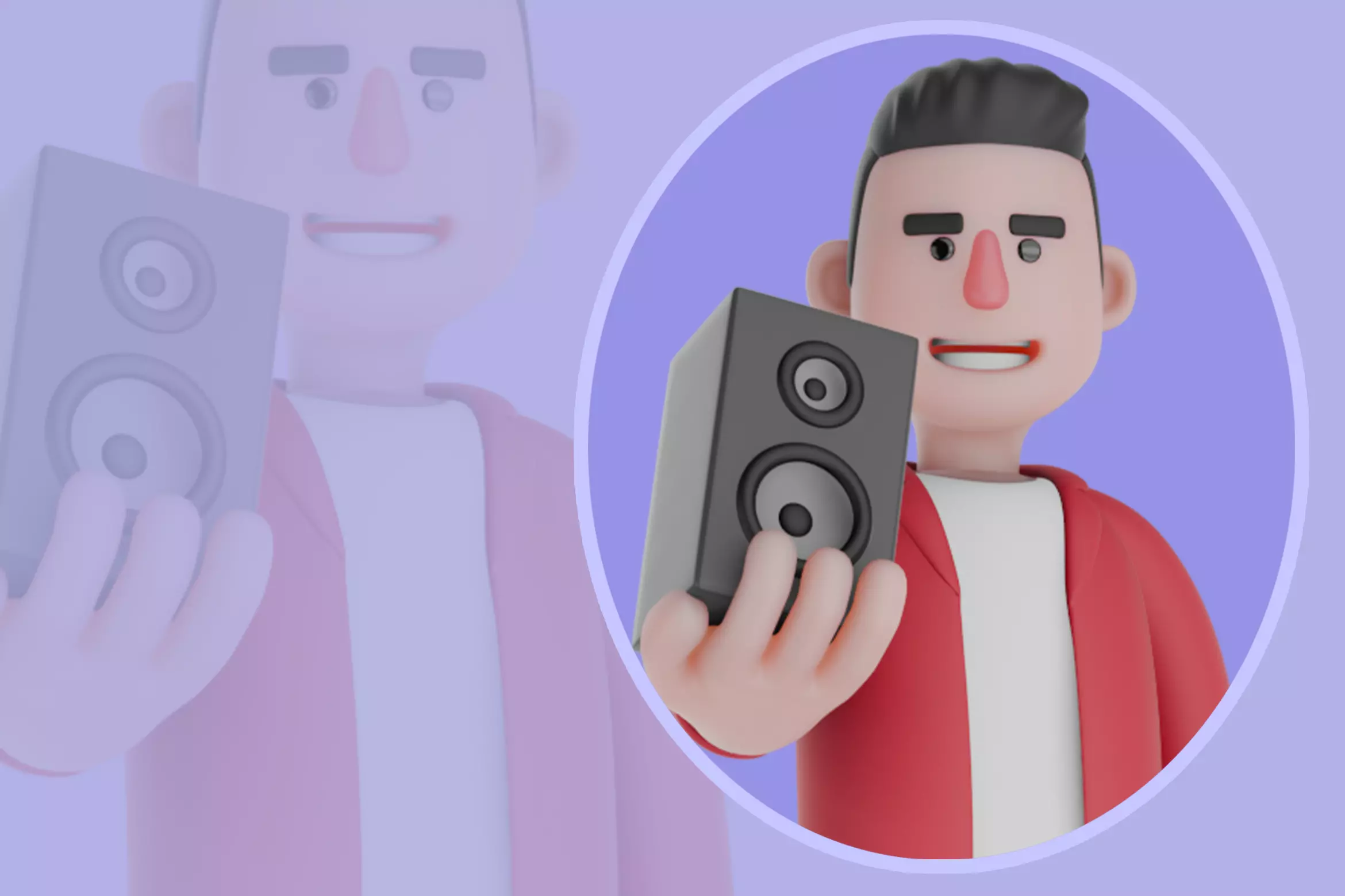 Stylized 3D Singer Offering Speaker - Friendly Pose 3D model