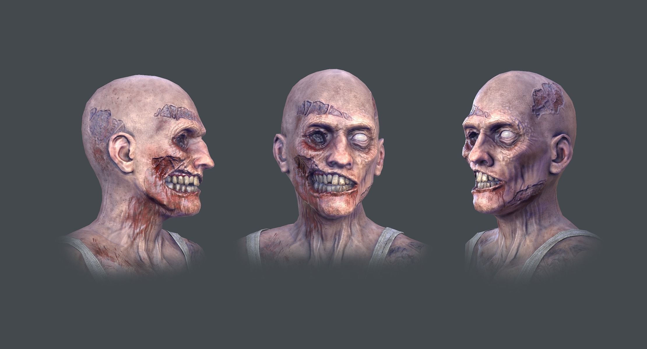 Zombie Rigged Animated Low-poly 3D model_4