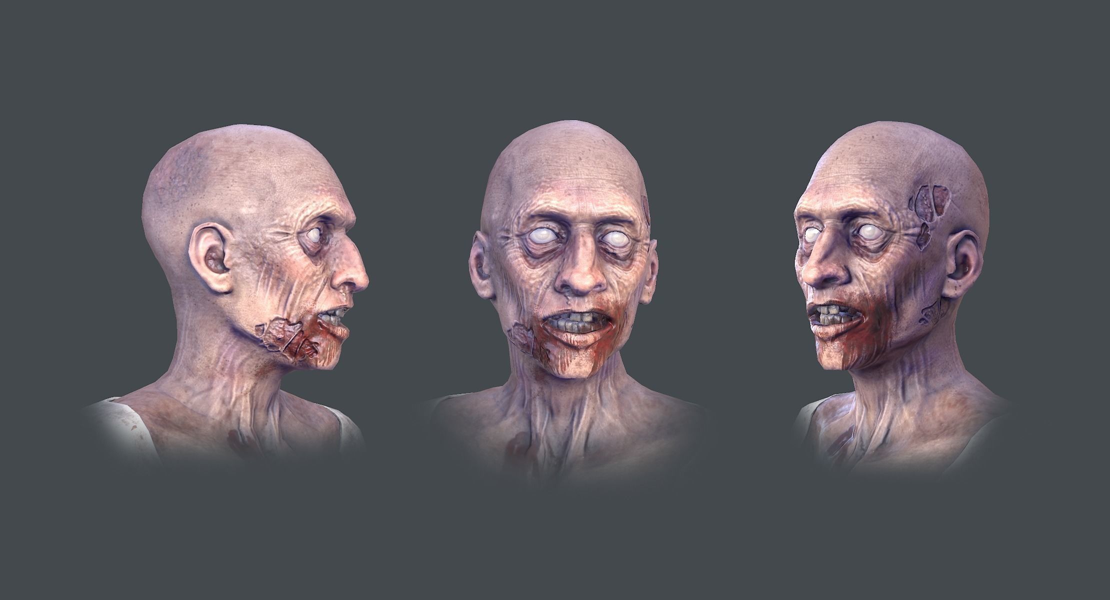 Zombie Rigged Animated Low-poly 3D model_3