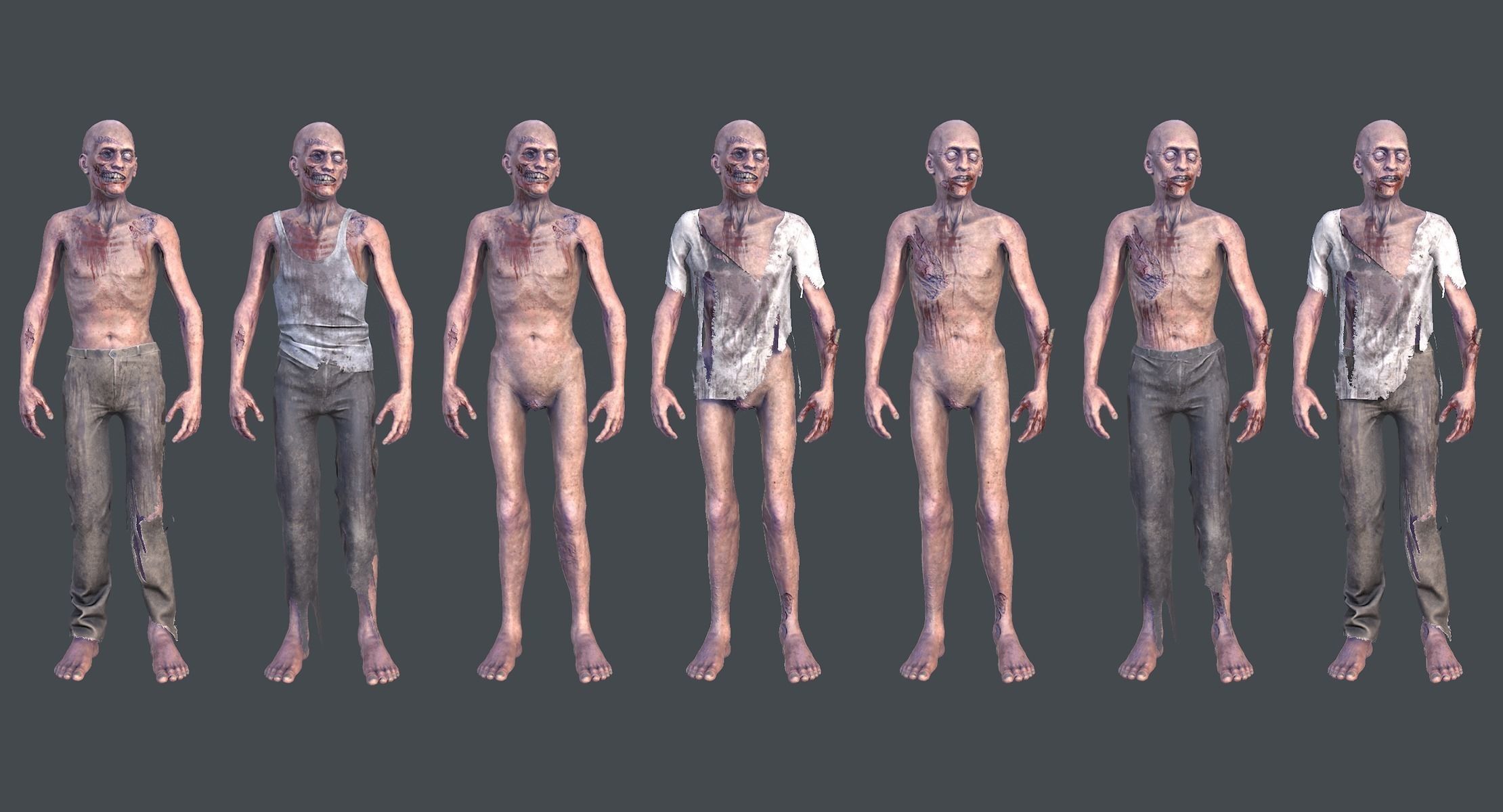 Zombie Rigged Animated Low-poly 3D model_5
