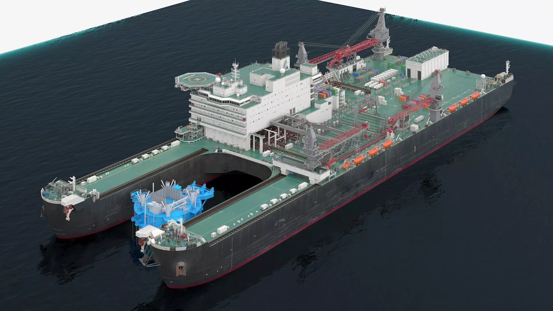 Platform Installation and Decommissioning Vessel in Water 3D model