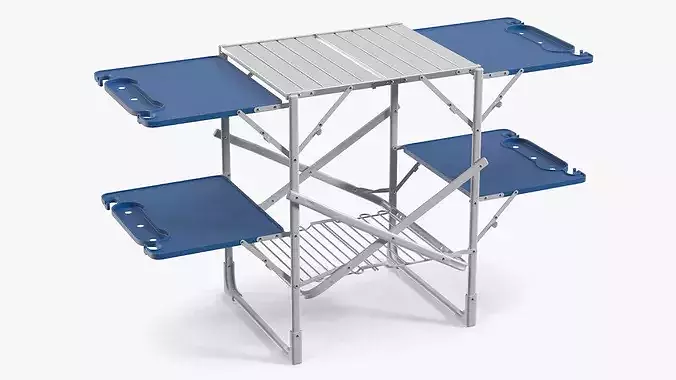 Camping Cooking Station Blue 3D model