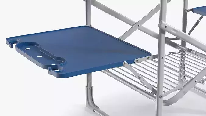 Camping Cooking Station Blue 3D model 7