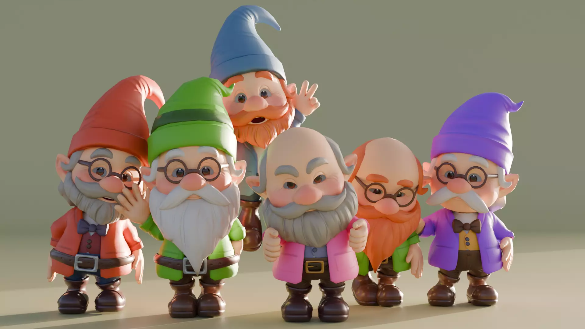 Gnome Character Pack Low-poly 3D model