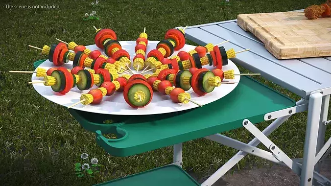 Folding Grill Table with Cutting Board and Charcoal Starter 3D model 3