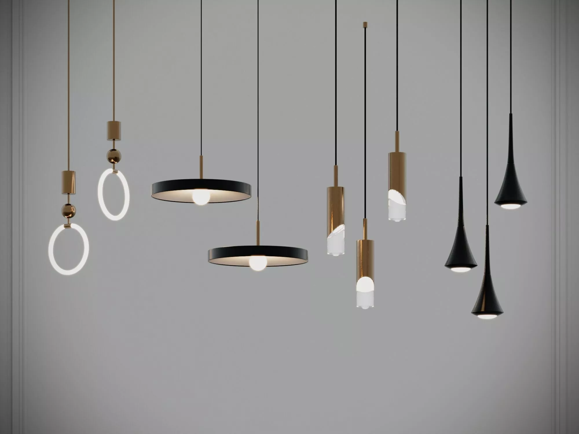 Modern pendant lights 3D print model