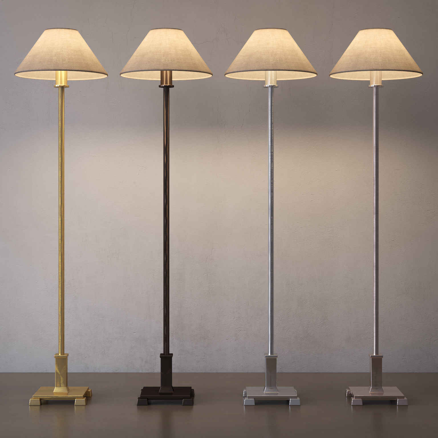 RH PETITE CANDLESTICK TABLE LAMP 3D model_1