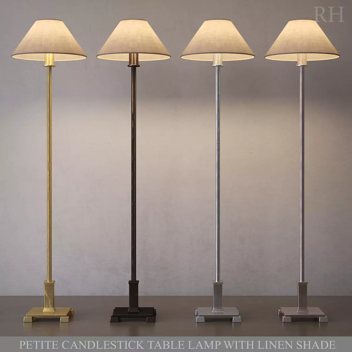 RH PETITE CANDLESTICK TABLE LAMP 3D model_0
