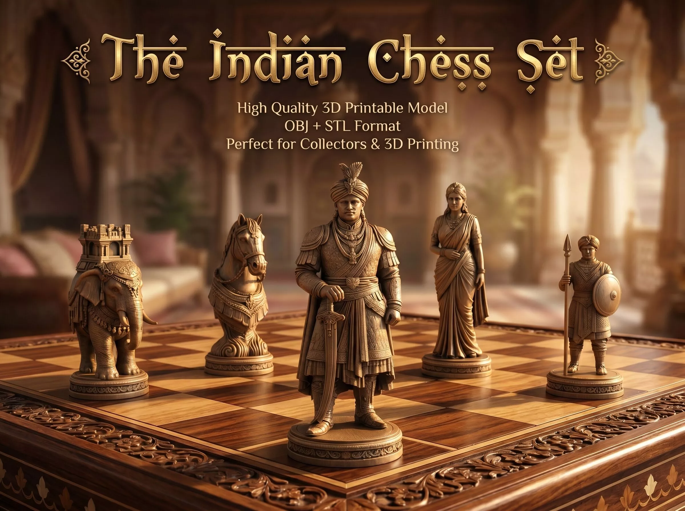 The Indian Chess Set 3D print model