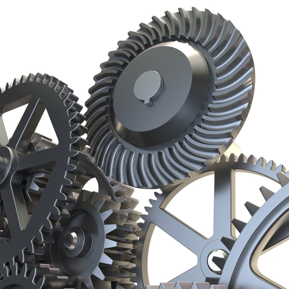 Gear mechanism set 3D model_2