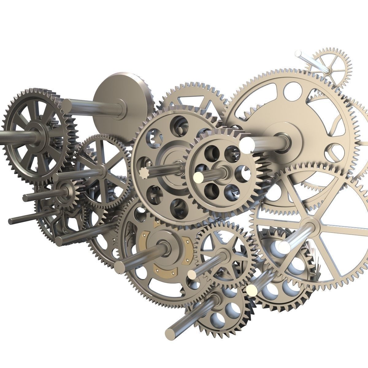 Gear mechanism set 3D model_1