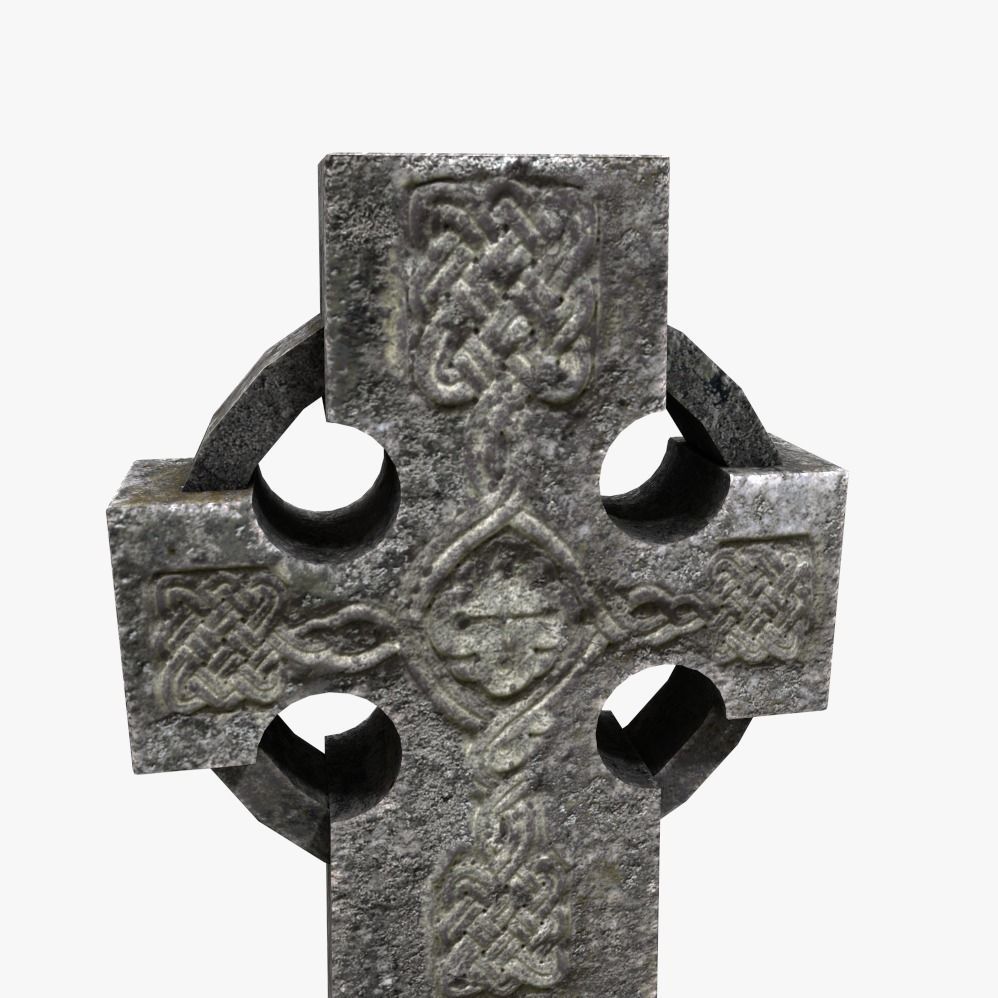 Celtic Cross 2 Low-poly 3D model_1