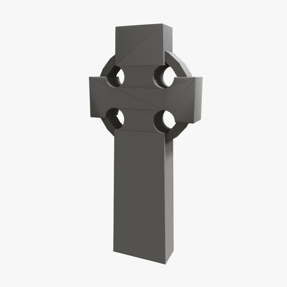 Celtic Cross 2 Low-poly 3D model_5
