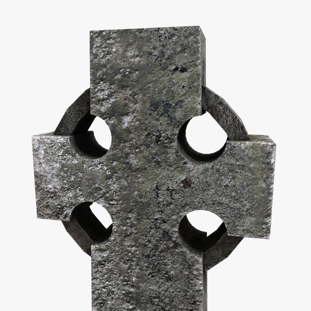 Celtic Cross 2 Low-poly 3D model_3