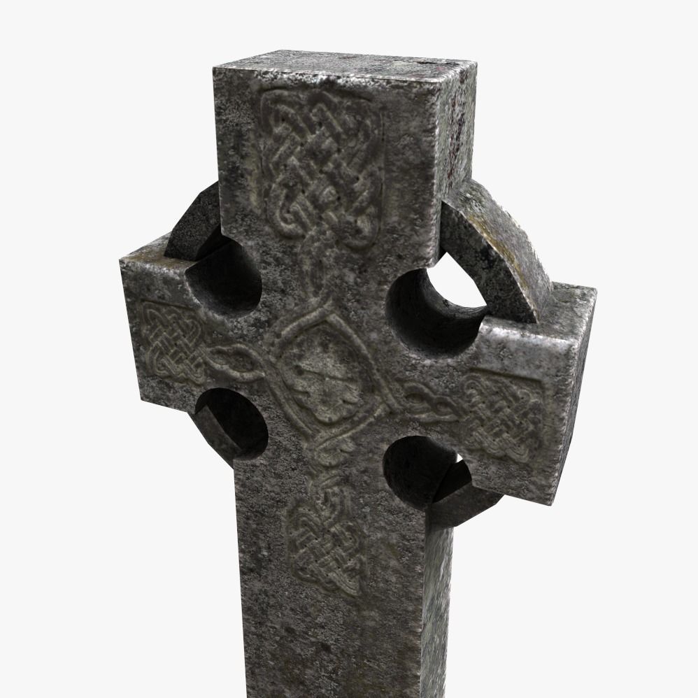 Celtic Cross 2 Low-poly 3D model_2