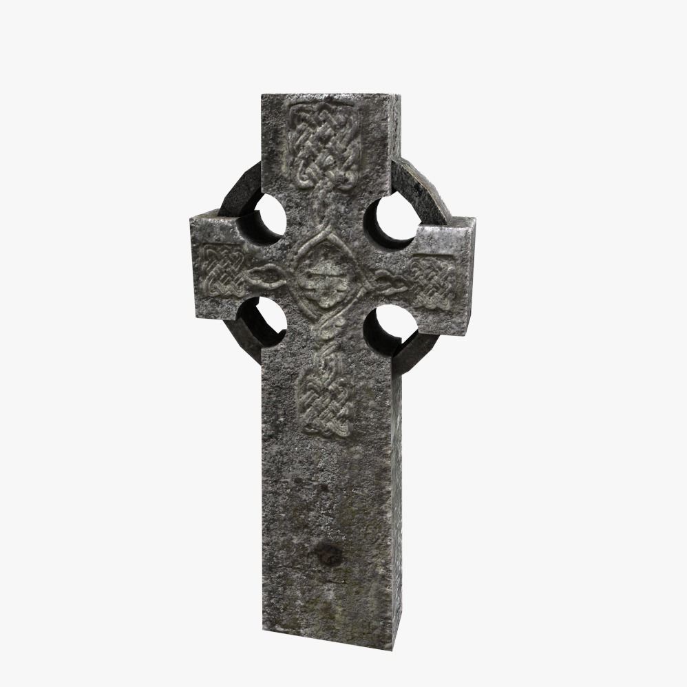 Celtic Cross 2 Low-poly 3D model_0