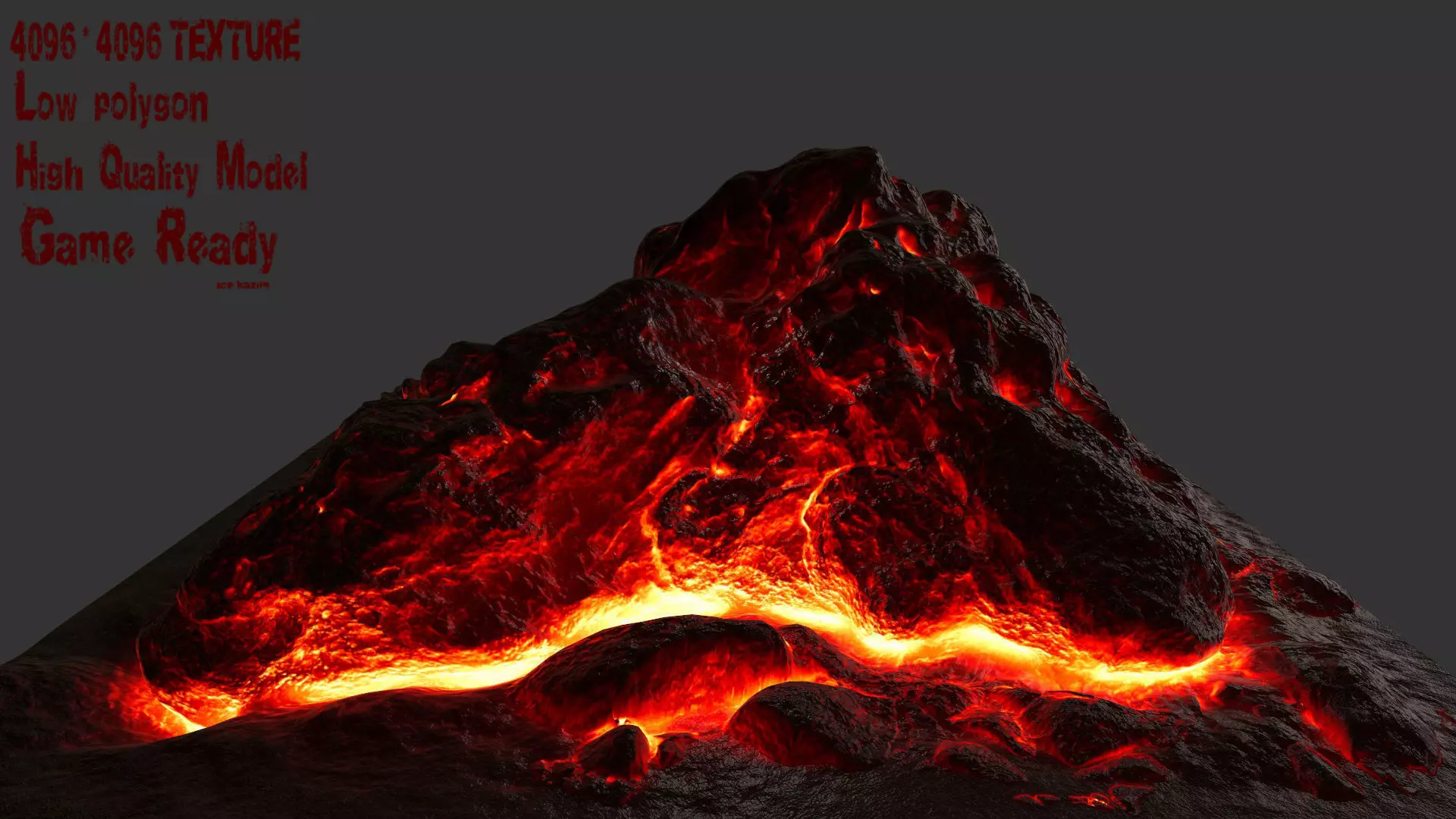 Lava Rock Low-poly 3D model_0
