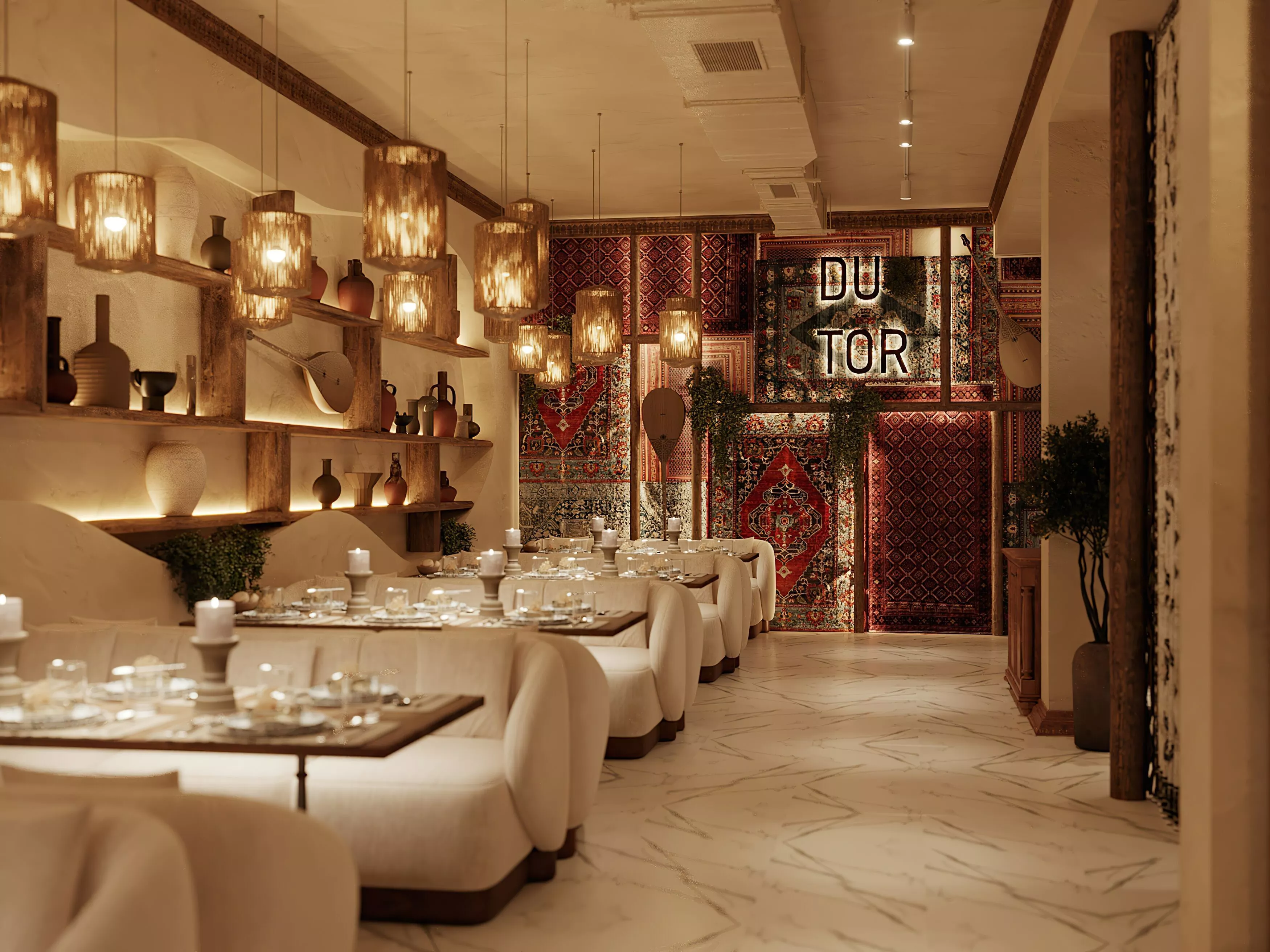 ethnic restaurant interior designed for ultimate photorealism 3D model