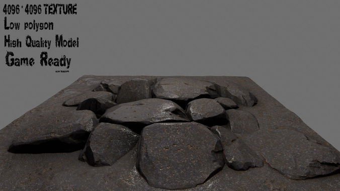 floor rock 5 Low-poly 3D model