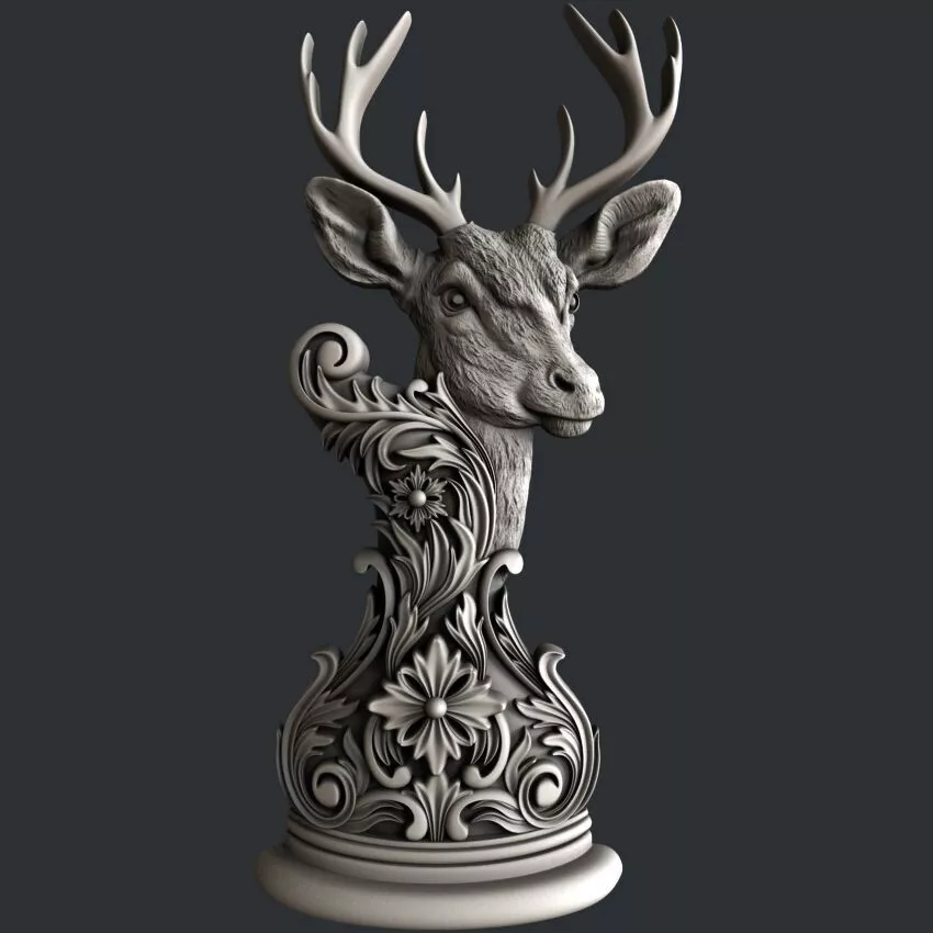 3d STL models for CNC router or 3dprinter Deer 3D model