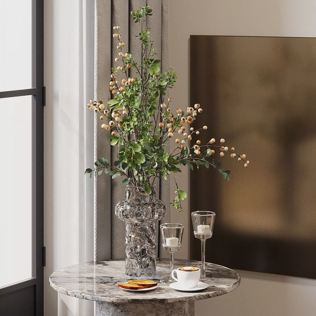 Floral arrangement in vase 3D model