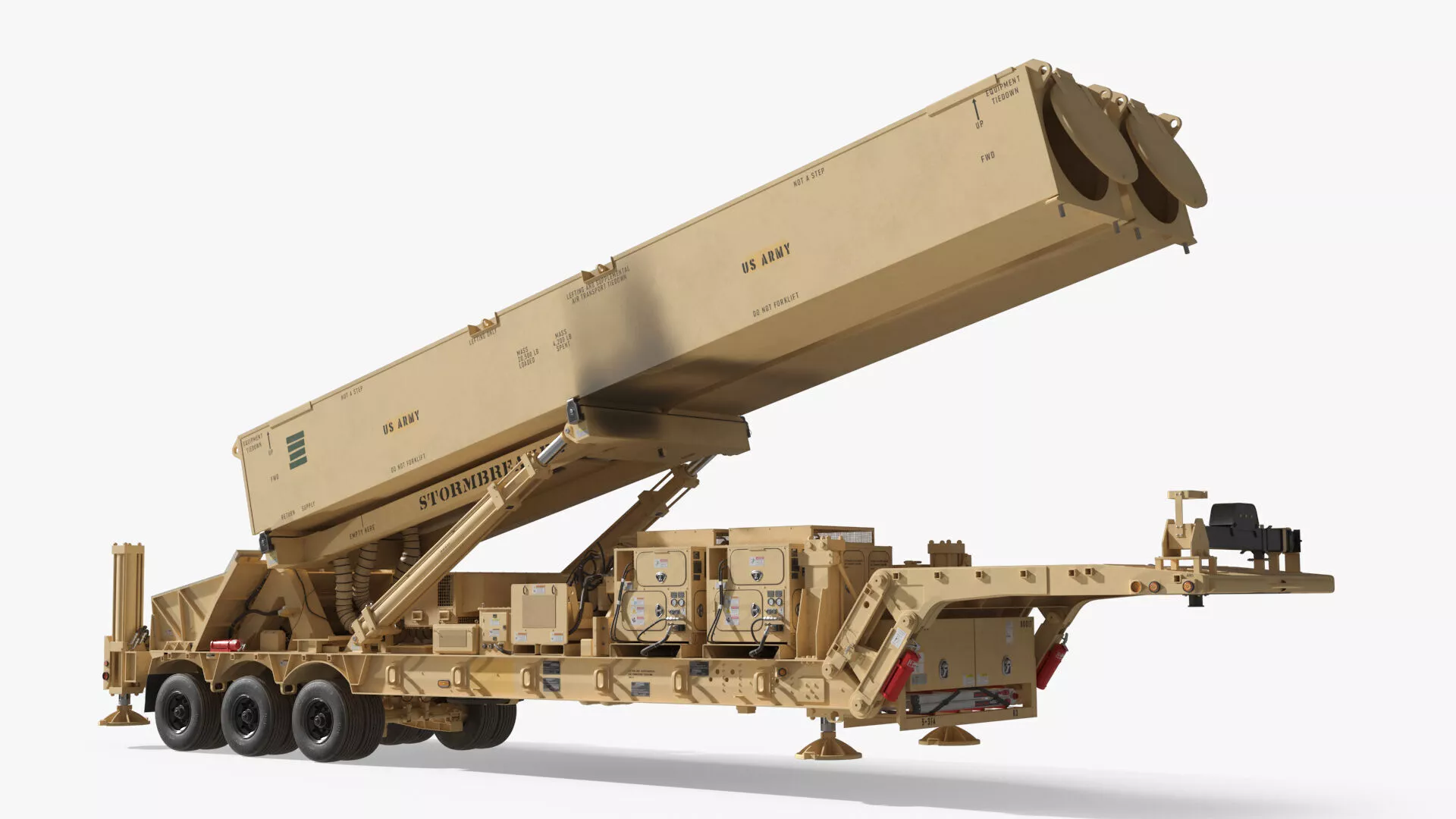 Tactical Dark Eagle Missile System Operating Rigged 3D model