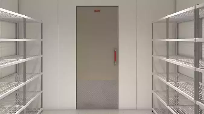 Food Storage Freezer with Metal Racks 3D model 5