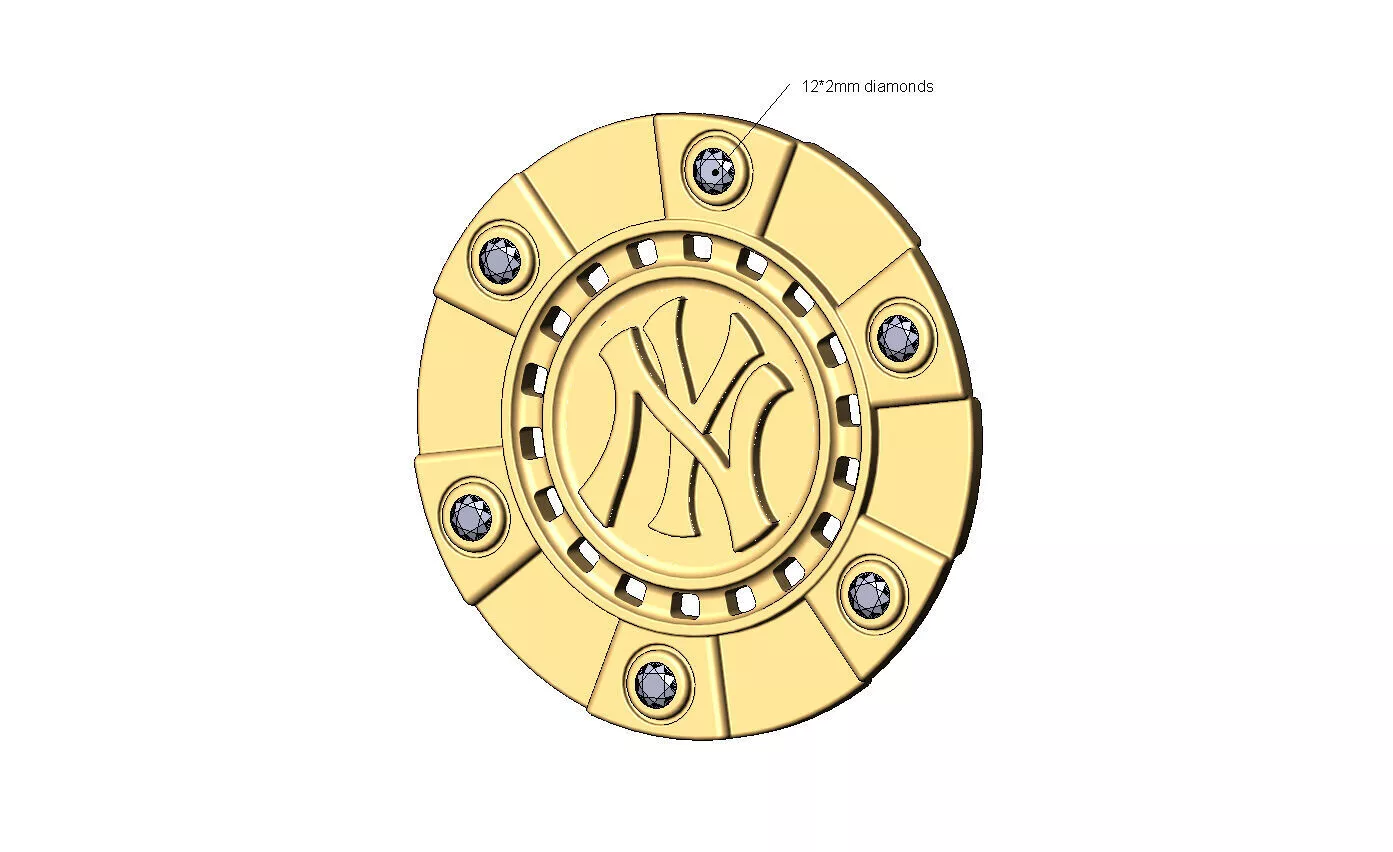 NY diamond poker coin 3D print model