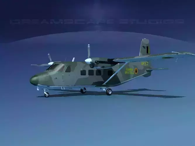 Harbin Y-12 II Zambia Air Force 3D model