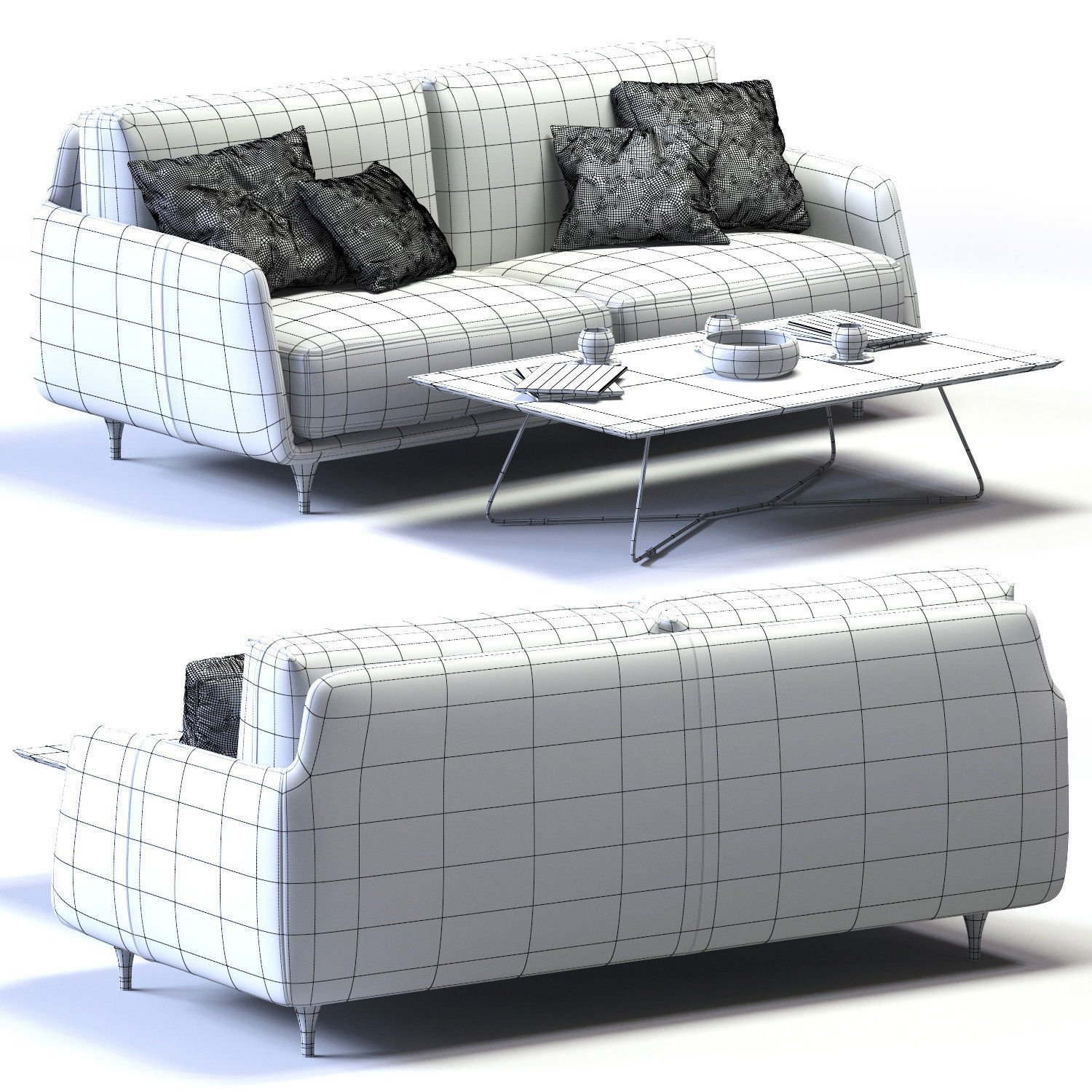 Ditre Italia ELLIOT 2-er Maxi Sofa Low-poly 3D model_5