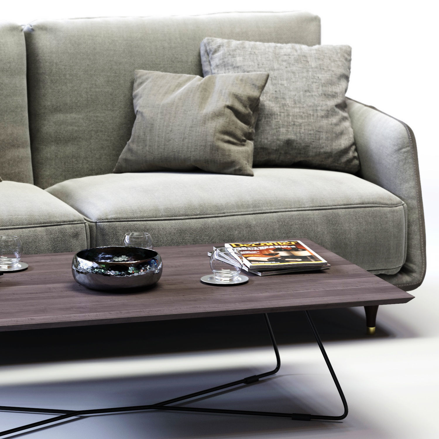 Ditre Italia ELLIOT 2-er Maxi Sofa Low-poly 3D model_1