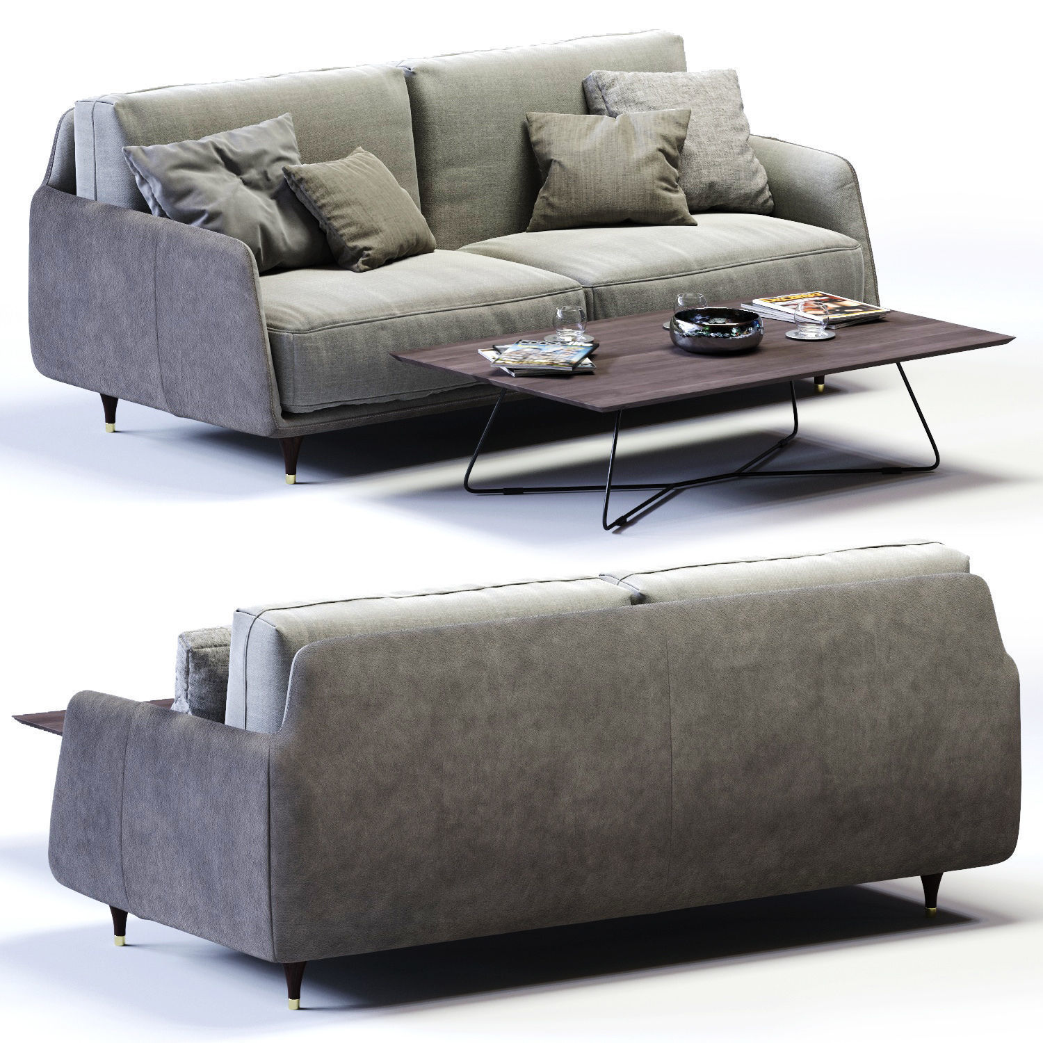 Ditre Italia ELLIOT 2-er Maxi Sofa Low-poly 3D model_4