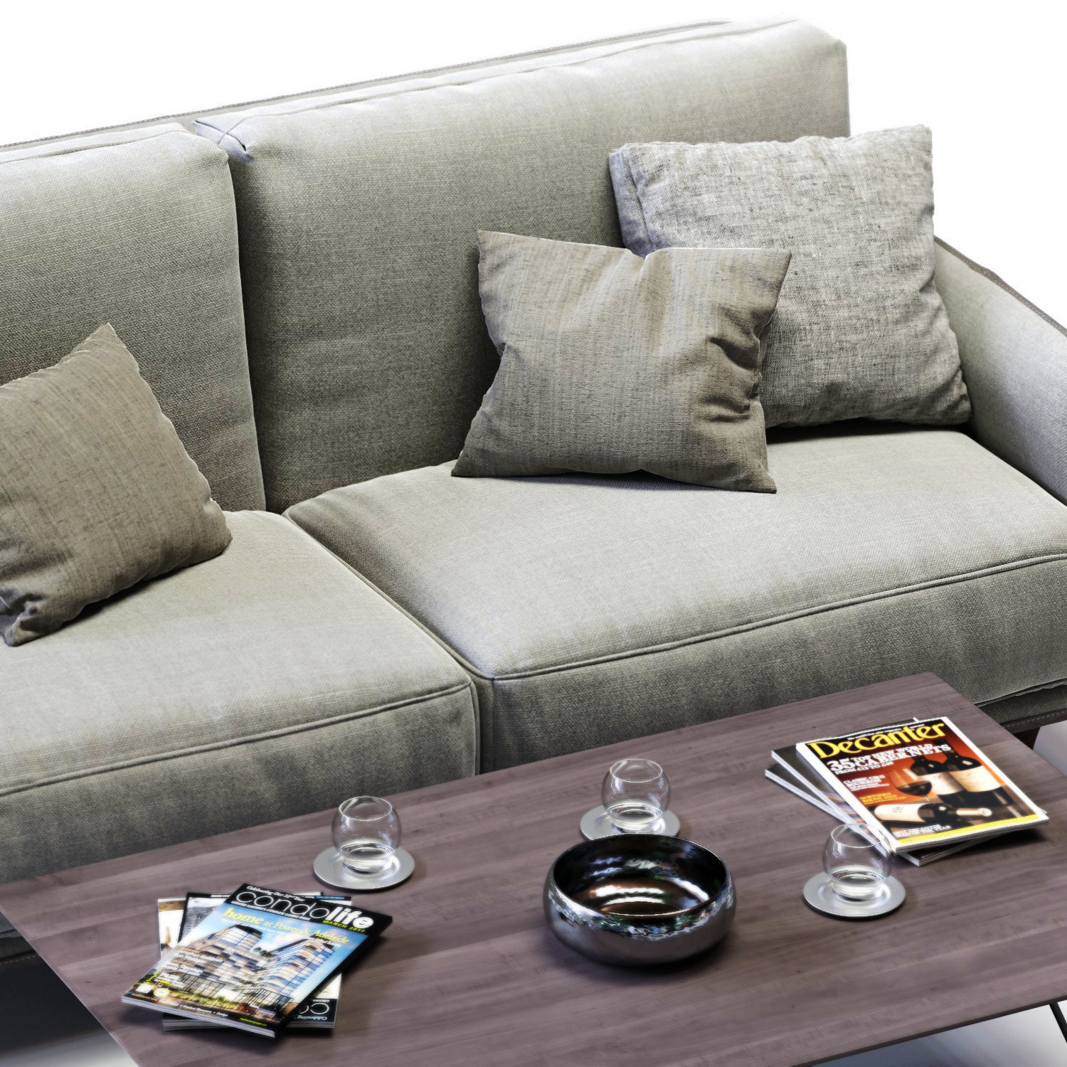 Ditre Italia ELLIOT 2-er Maxi Sofa Low-poly 3D model_2