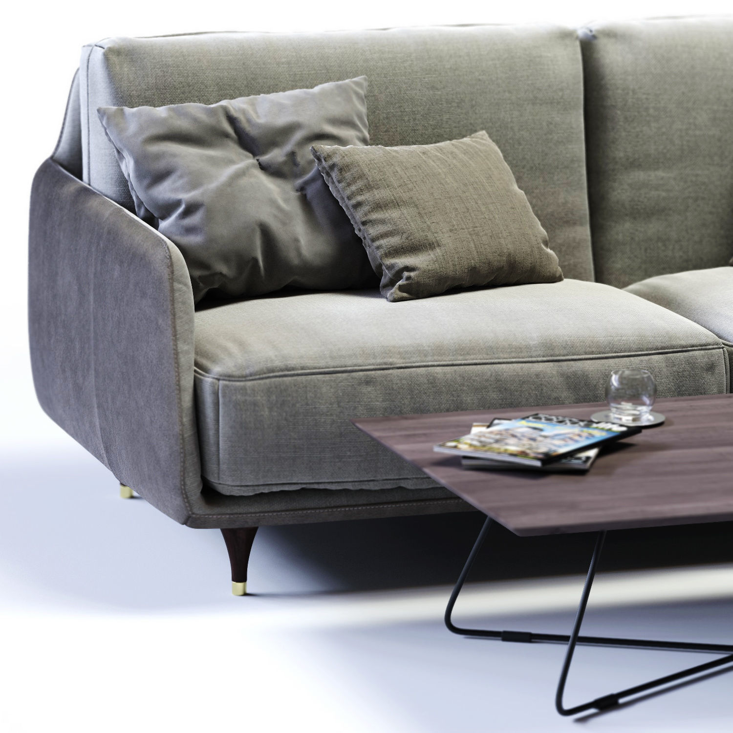 Ditre Italia ELLIOT 2-er Maxi Sofa Low-poly 3D model_3