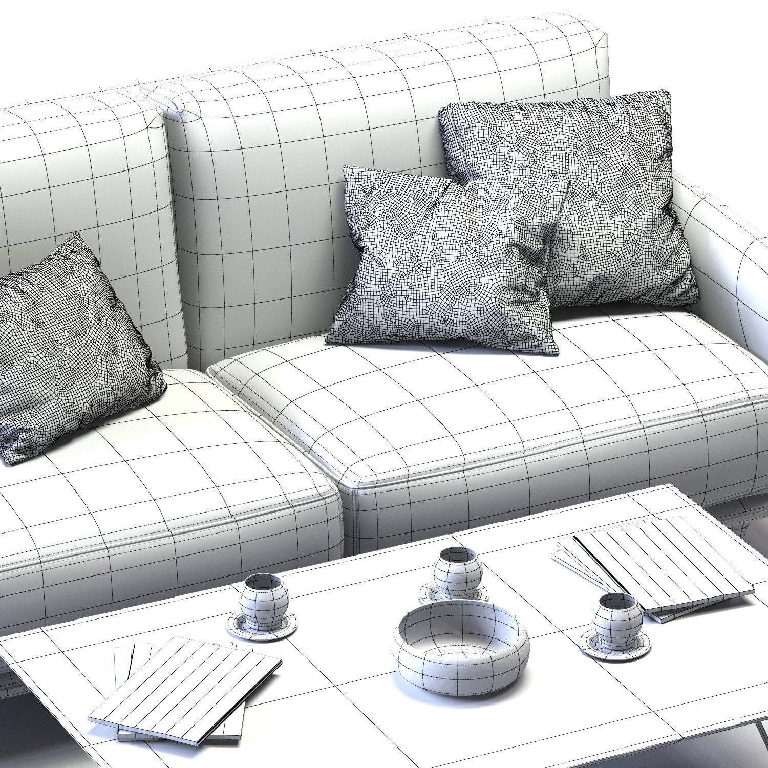 Ditre Italia ELLIOT 2-er Maxi Sofa Low-poly 3D model_6